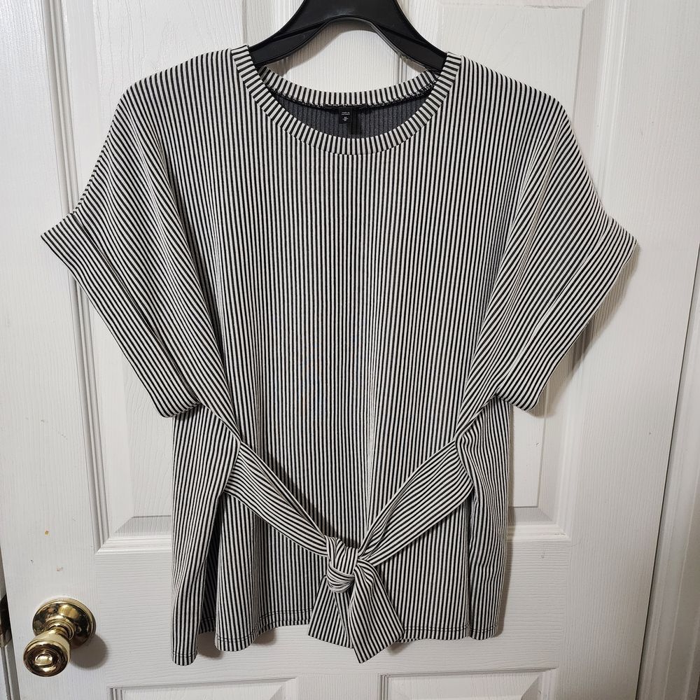 Striped Black and White Women's Top